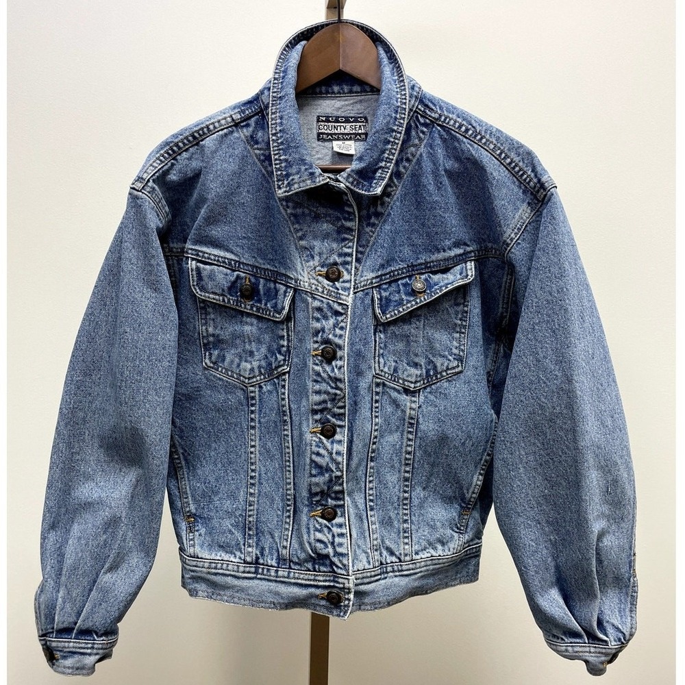Nuovo County Seat Jeanswear Denim Jacket Acid Wash Blue Vintage Trucker Medium